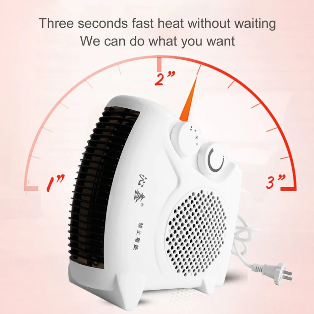 

Portable Electric Heater Bathroom Warm Air Blower Fan Home Heater Adjustable Thermostat Use US Plug Mini Air Conditioning