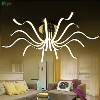 

Post Modern Chrome Gold Stepless Dimmable Led Chandelier Plate Curved Metal Acrylic Mask Led Chip Lighting Ceiling Chandelier
