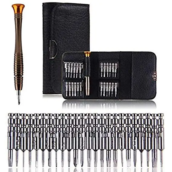 

25 In 1 Screwdriver Set Multifunctional Hardened Precision Repair Tool Set For Phones Tablets Computers With Leather Case