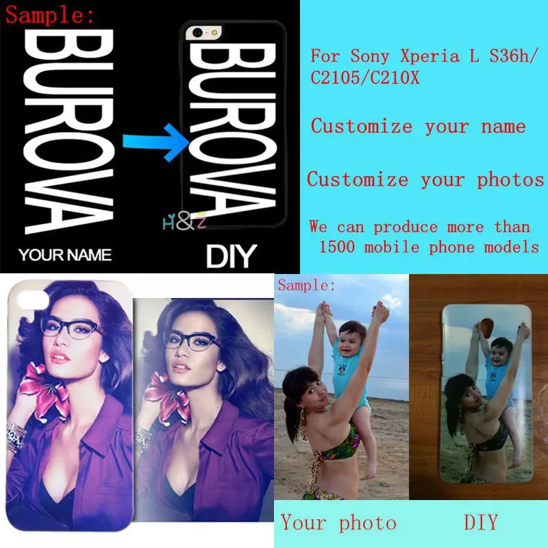 DIY custom design own name Customize printing your photo picture phone case cover for Sony Xperia L S36h/C2105/C210X | Мобильные