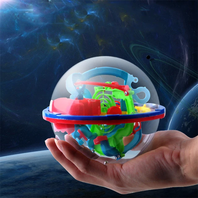 100 Step 3D Magic Maze Intellect Ball Labyrinth Sphere Globe Toys For Kids Educational Brain Tester Balance Training Toy Gifts 3