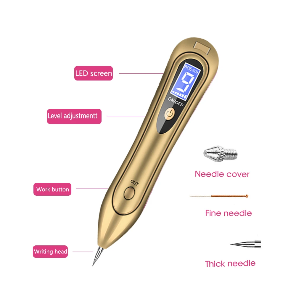 9 передач ЖК-дисплей для ухода за кожей лица, ручка для удаления Крота, пятновыводитель темных загрязнений, инструмент для удаления татуировок, лазерная плазменная ручка, красота