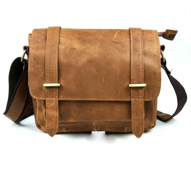 New vintage Men Bags genuine leather Shoulder bag Leather bags for men