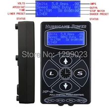 Black Hurricane Power Digital LCD Tattoo Power Supply Liner/Shader Dual Setting for tattoo machine tattoo gun free shipping