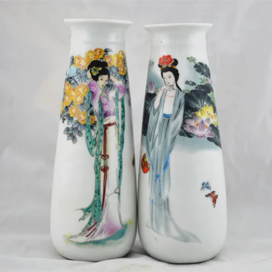Jingdezhen Antique Porcelain Imitate Qing Qianlong Pastel Beauty Flower Arrangement Used Collection | Дом и сад