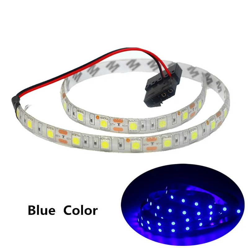 RGB led ленточный светильник полный комплект для ПК компьютерный чехол SATA интерфейс питания фиксируется клейкой лентой, пульт дистанционного управления цвет 12 В - Испускаемый цвет: Blue