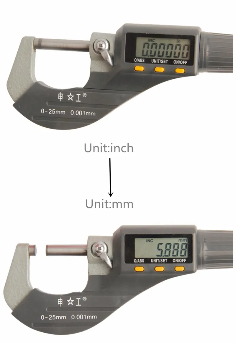 SHENGONG 0-25 мм/0,001 мм Микрометр метрический/дюймовый цифровой микрометр электронный Внешний микрометр головка измерительные инструменты