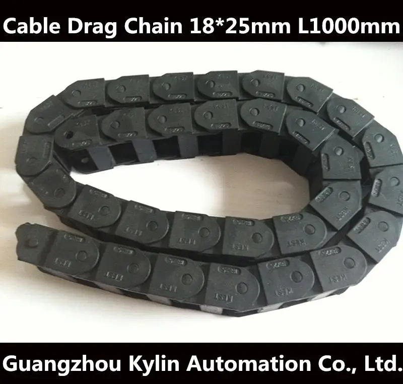 20 pcs 18 x 25 mm L1000mm Cable Drag Chain Wire Carrier with end