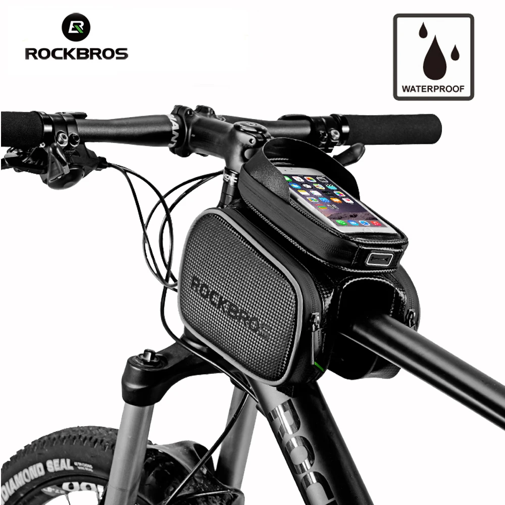 

ROCKBROS Bicycle Bag Cycling Bike Top Tube Bag Rainproof MTB Bicycle Frame Front Head Cell Phone Touch Screen Bag