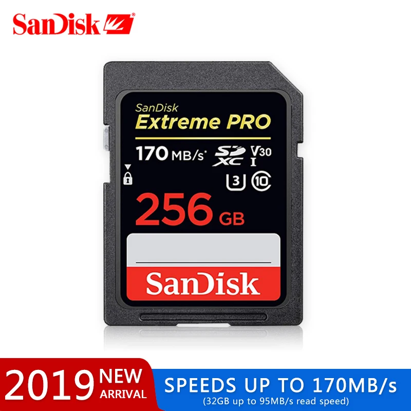 SanDisk Memory Card Extreme Pro SDHC/SDXC SD Card 32GB 64GB 128GB 256GB C10 U3 V30 UHS-I cartao de memoria Flash Card for Camera