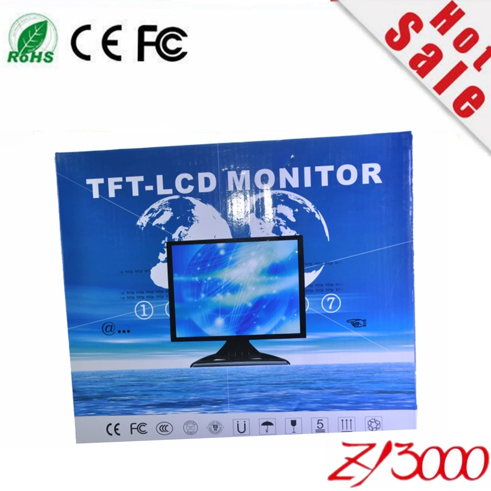 1 год гарантии 17 дюймовый ЖК дисплей TFT 4:3 1024*768 VGA DVI 12 В постоянного тока вход 4/5