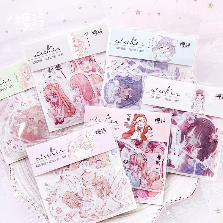 

Girl Series Spirit Bullet Journal Decorative Stickers Adhesive Stickers DIY Decoration Diary Stationery Stickers Children Gift