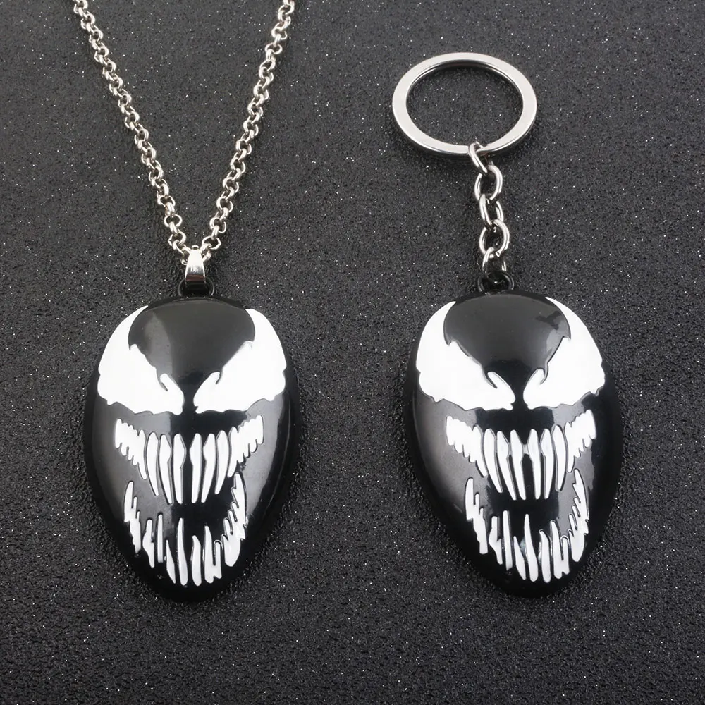 Marvel Super Hero Venom белая маска брелок для мужчин и женщин подвеска человек паук