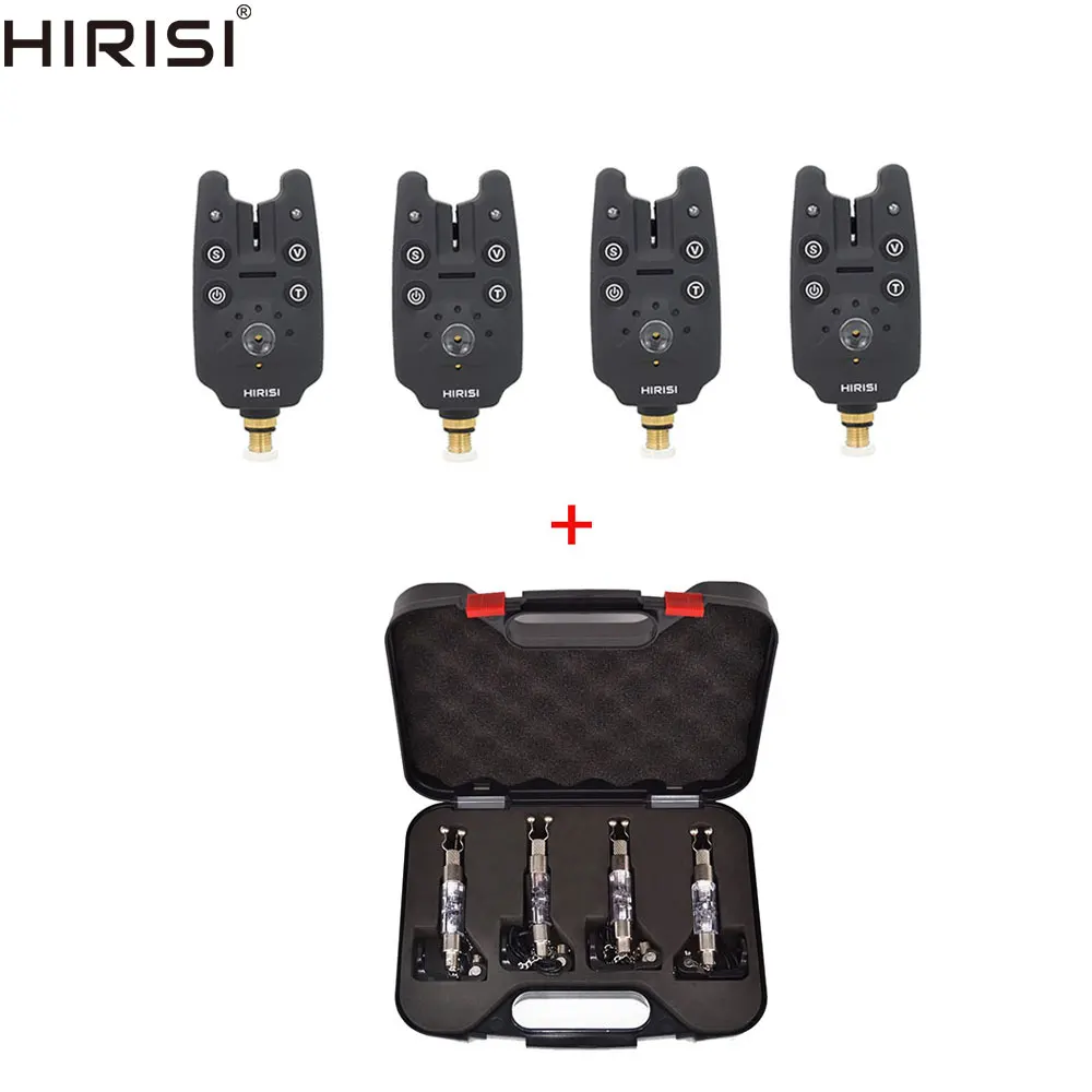 Оборудование для ловли карпа 4 шт. рыболовные сигнализаторы укуса и 4 шт. рыболовные свингеры в черный пластиковый чехол