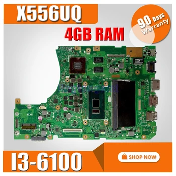 

With 4GB RAM I3-6100 CPU X556UQ mainboard For Asus X556UV X556U X556UQK X556 laptop motherboard Tested Working
