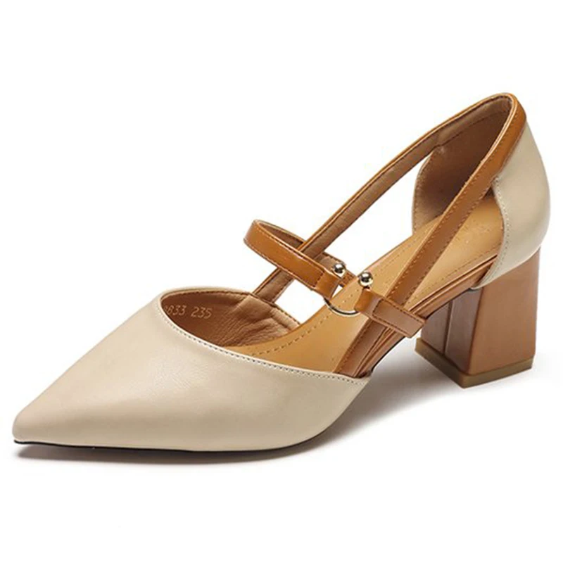 

2018 new hot Korean version of the wild thick with single shoes fashion comfortable pointed high heels