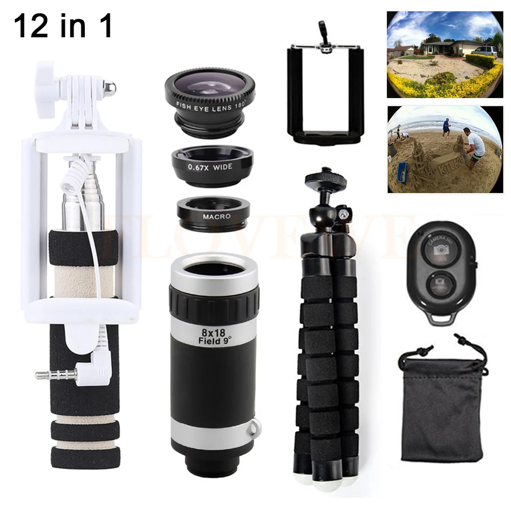 bilder für 12in1 Telefon lentes Kit 8X Zoom Teleobjektiv Für iPhone 8 7 6 handy Teleskop Mikroskop fischauge Weitwinkel Makro objektiv bilder für 12in1 Telefon lentes Kit 8X Zoom Teleobjektiv Für iPhone 8 7 6 handy Teleskop Mikroskop fischauge Weitwinkel Makro objektiv
