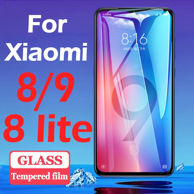 Защитное стекло для xiaomi 8 lite Закаленное пленка xiomi mi 9 tremp siaomi xaomi Защитная экрана mi8