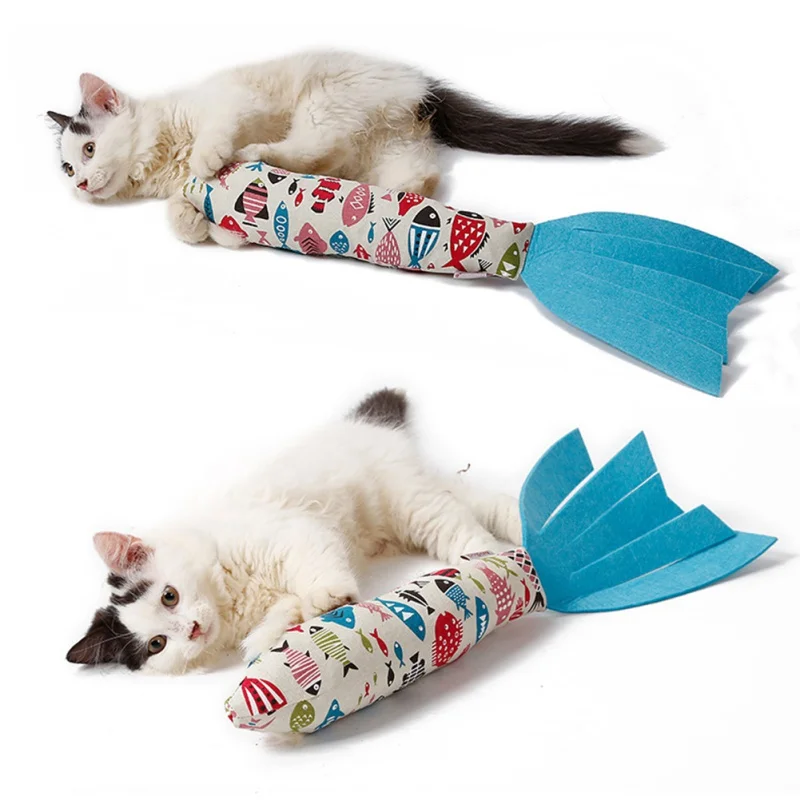 Спальная Подушка Funoy Cat мята кошачья кошка гаджет искусственная плюшевая Рыба для