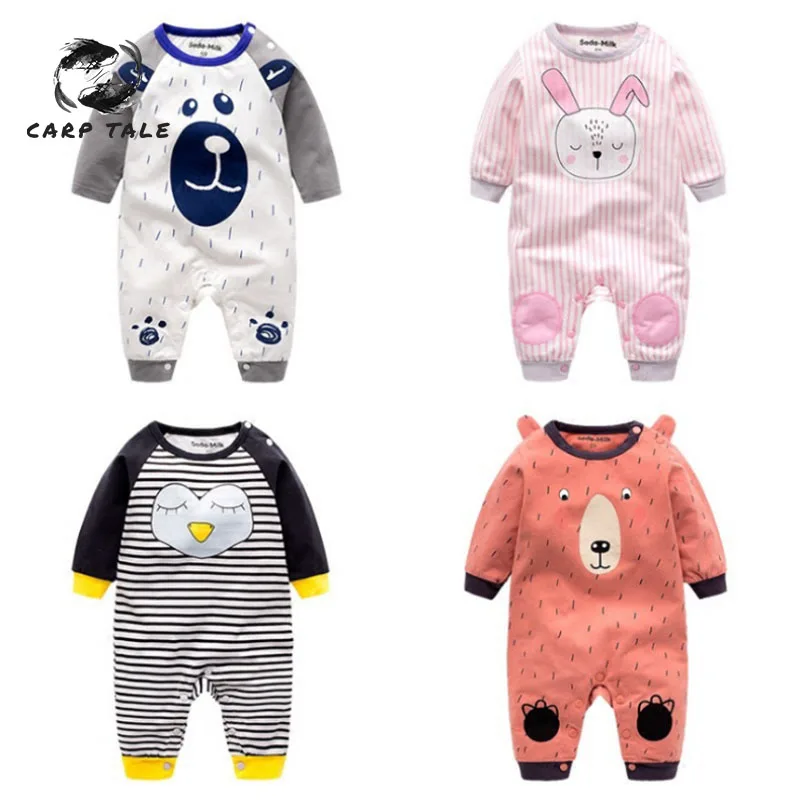 

Autumn cute baby cartoon onesies baby tights 2019 autumn long-sleeved jumpsuit cartoon bear comfortable cotton jumpsuit
