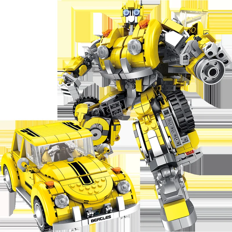 1033 + шт трансформация bumble робот желтая пчела модель автомобиля строительные