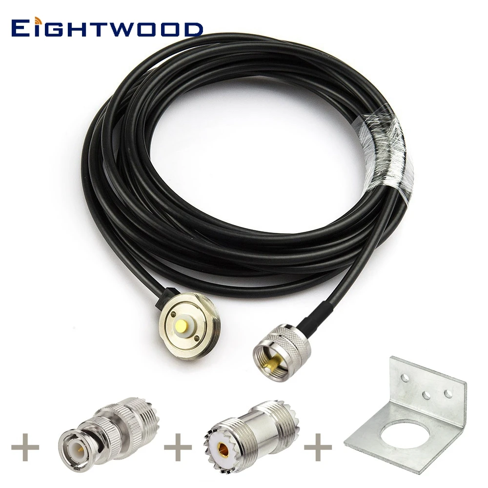 Eightwood антенна NMO крепление к UHF PL 259 удлинительный кабель с l кронштейном + SO239 BNC