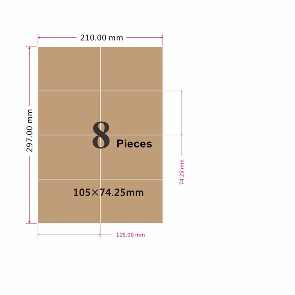 

A4 Kraft Paper Stickers Suitable For Laser Inkjet Self Adhesive Printing Brown Label Party Favor Retro Printed Seal Gift Sticker