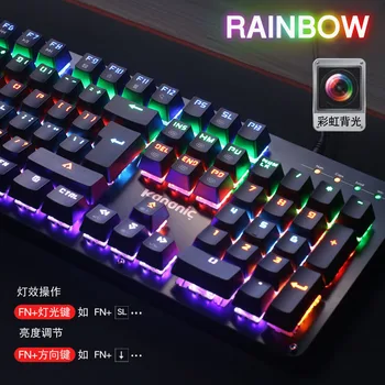 

Original TK-1 Mechanical Keyboard USB wired gaming keyboard full suspended keys No conflict Rainbow/RGB backlit