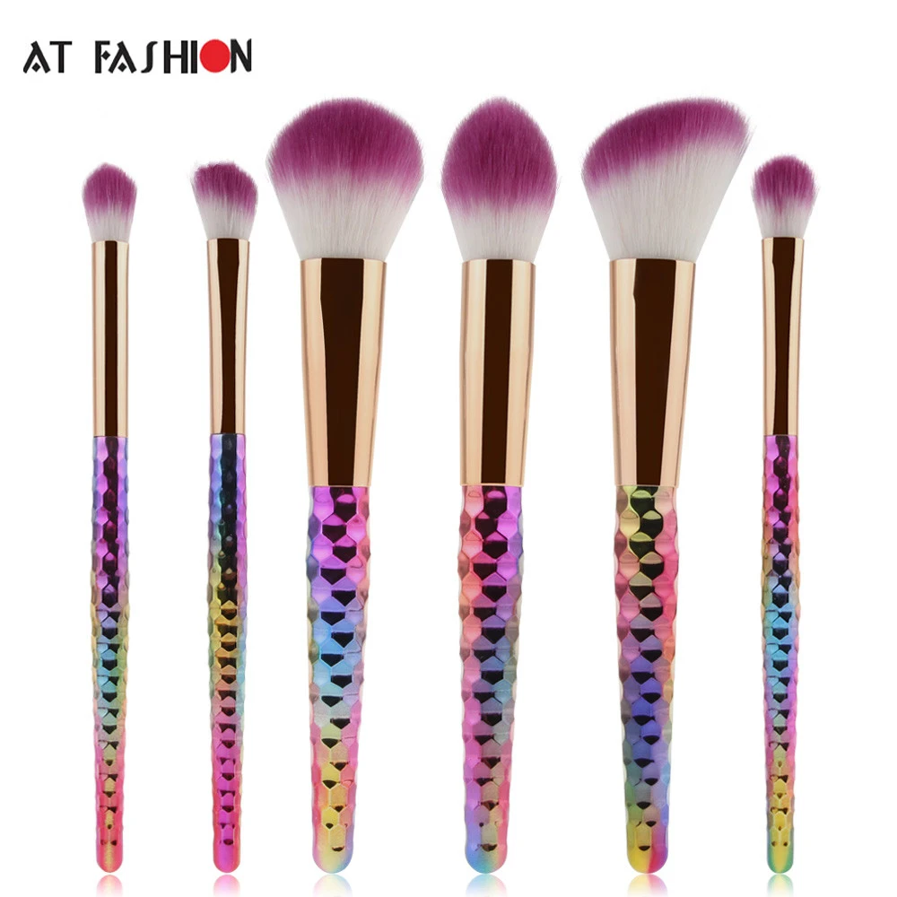 Hot New Arrival Rainbow Color 10PCS Makeup Brushes Fantasy Set