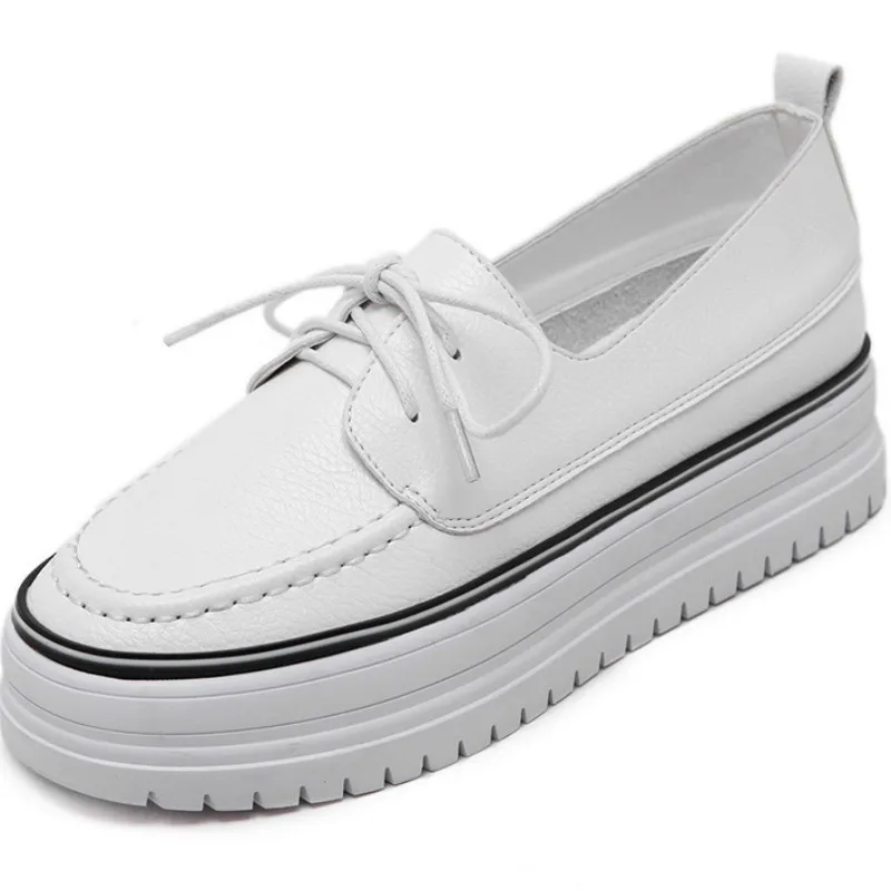 

2019 White Sneakers Shoes Woman Causal Shoes Platform zapatillas mujer Height Increasing Ladies Breathable Round Toe N3-73