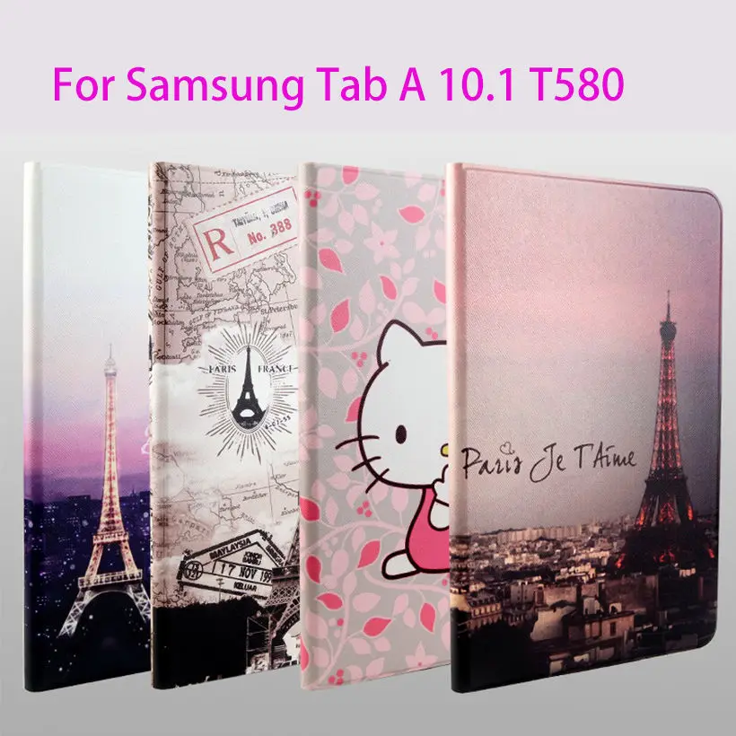 Роскошный кожаный чехол для Samsung Galaxy Tab A A6 10,1 T580 T585 SM-T580 T580N чехол Funda Мода чехол для планшета с откидной крышкой