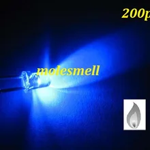200 шт. 3 мм Синяя Свеча мерцание ультра яркие мерцающие светодиоды светодиодный s 3 мм вода прозрачная свеча Голубая светодиодная лампа