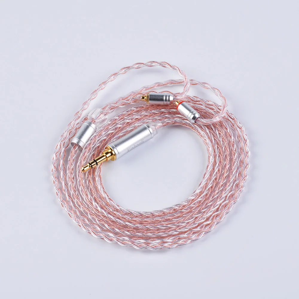 MMCX DIY кабель 8 ядер для Shure SE215 SE535 SE846 посеребренные кабели 3 5 мм 2 4 сбалансированные
