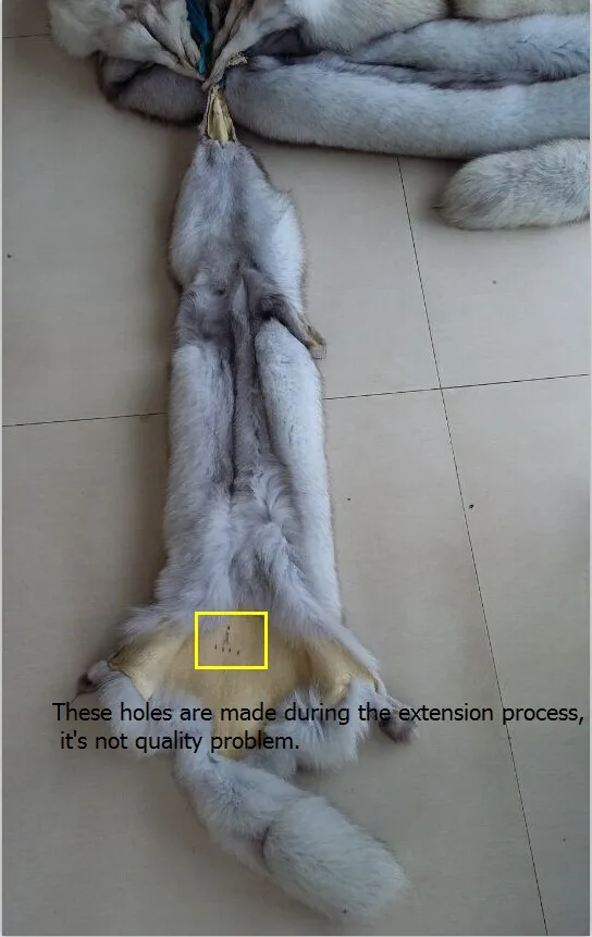 Real fox fur pelt natural white genuine blue fox fur skin -8