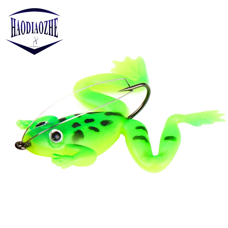 

4Pcs Frog Fishing Lure 5.5cm 4.5g Silicone With Hook Baits Rubber Floating Wobblers Artificial CrankBait Soft Fishing Tackle