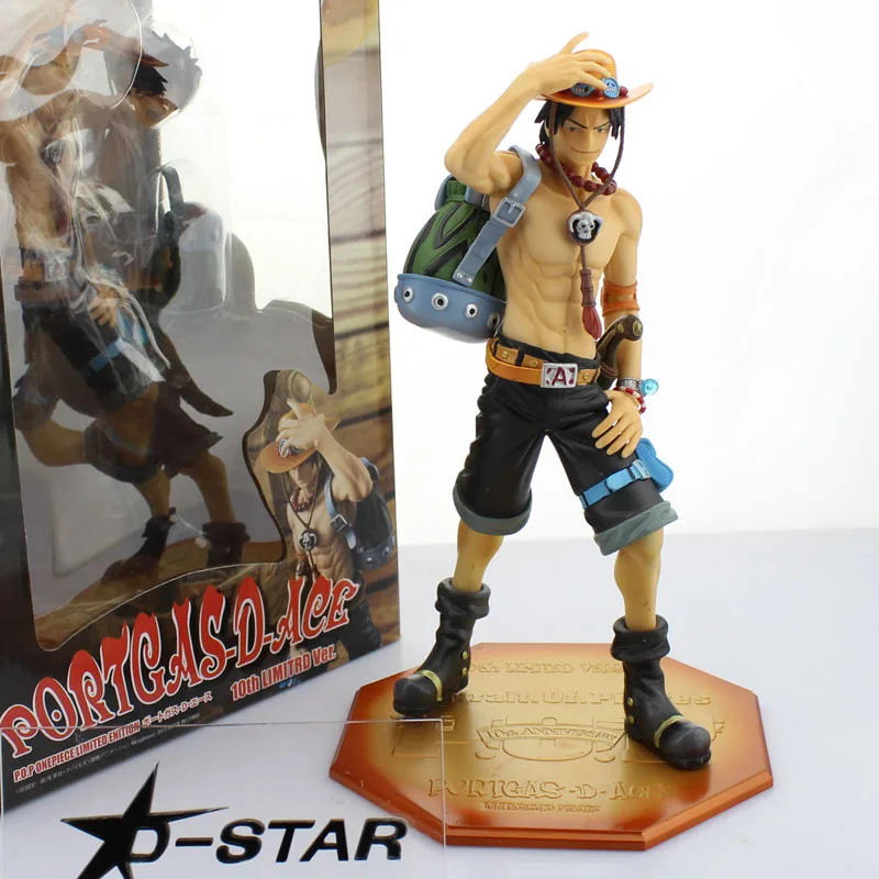 

Free Shipping 9" One Piece Anime P.O.P Fire Fist Ace Portgas D Ace Boxed 23cm PVC Action Figure Collection Model Doll Toys Gift
