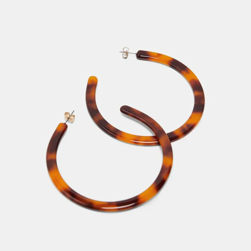 

Bestessy Za Big Fashion Modern Girl 2019 Winter New Leopard-print Earrings For Women Cheap Statement Jewelry Wholesale