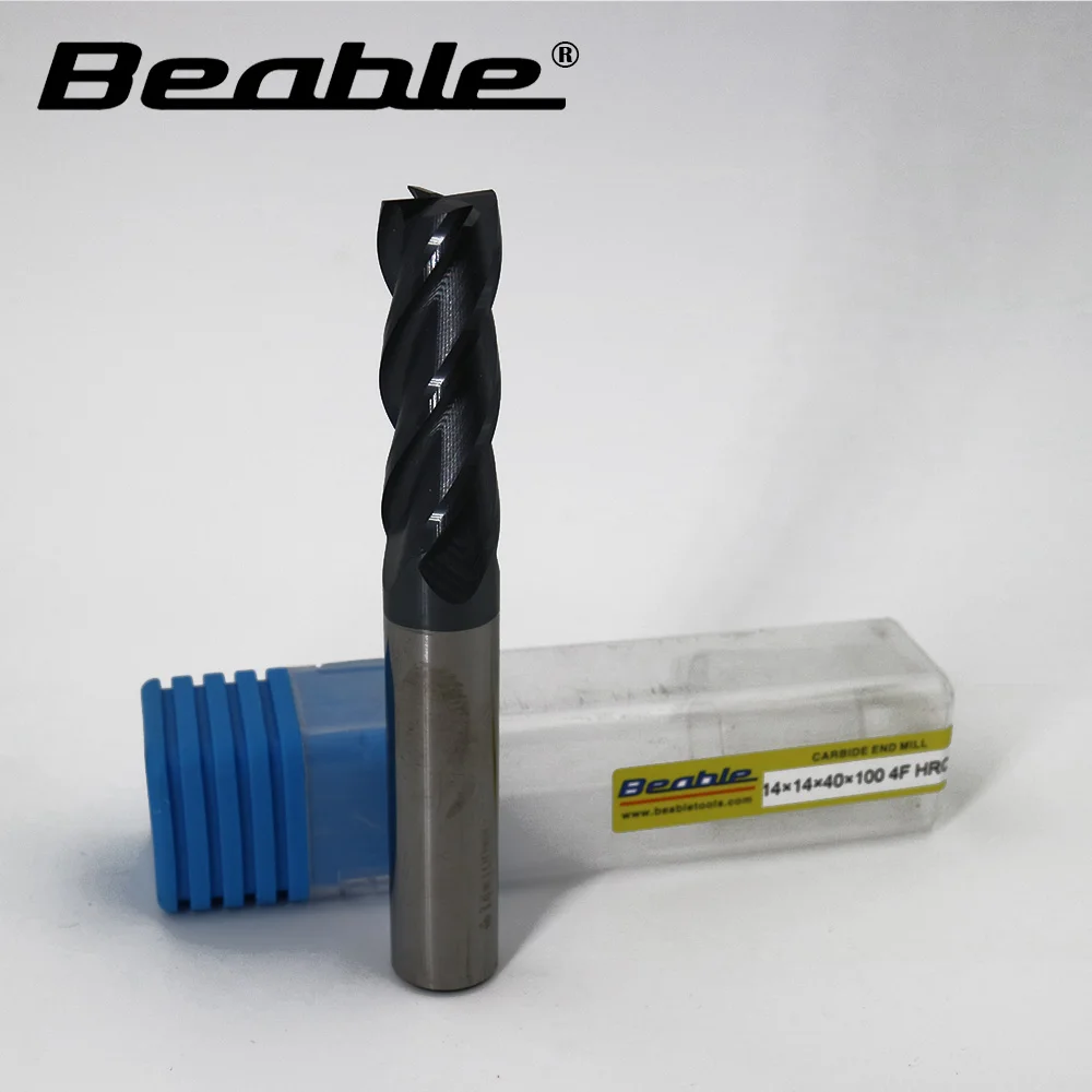 14*14*40*100MM Four Flute HRC45 1PCS Tungsten steel cutter CNC milling cutter metal cutting