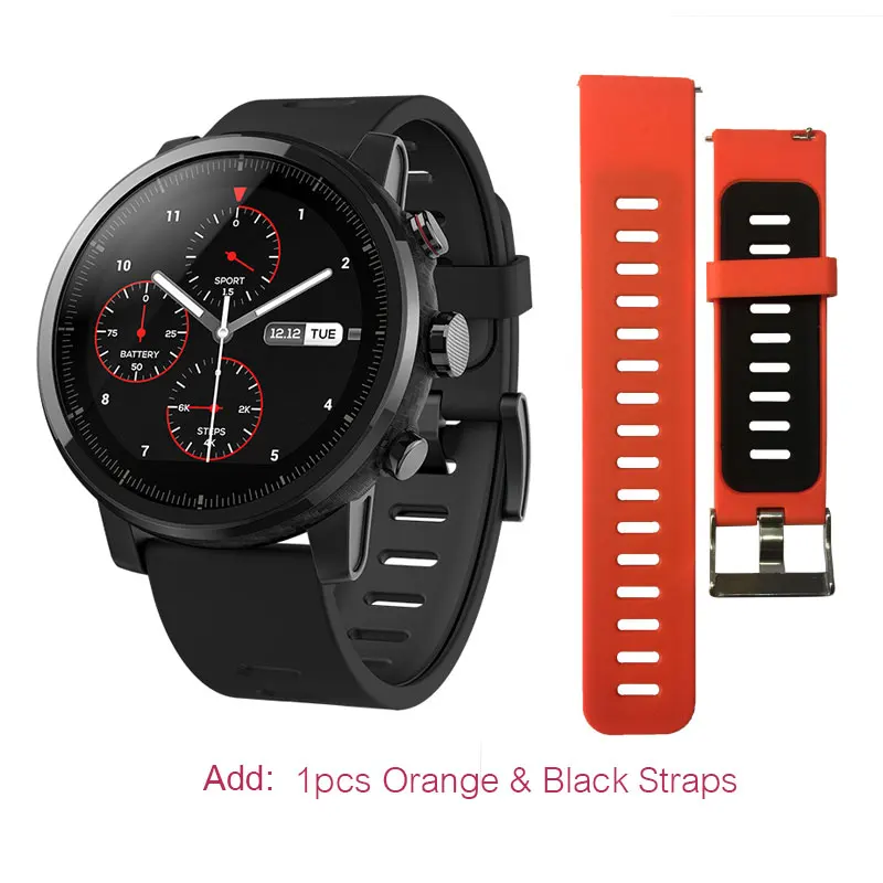 Английская версия Huami Amazfit умные часы Stratos 2 gps PPG пульсометр 5ATM водостойкие спортивные Smartwatch - Цвет: Version2. Orange.