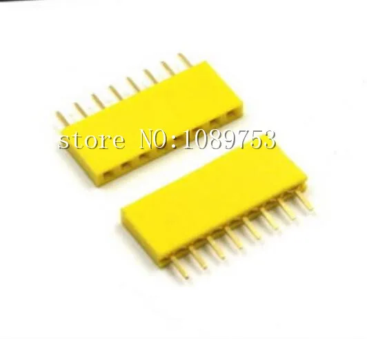 50Pcs Yellow 2.54mm 8pin 8p Dip Single Row Female Pin Header Connector For Arduino 50Pcs Yellow 2.54mm 8pin 8p Dip Single Row Female Pin Header Connector For Arduino