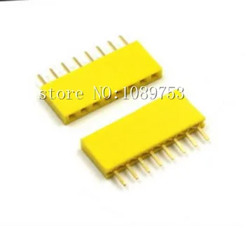 

50Pcs Yellow 2.54mm 8pin 8p Dip Single Row Female Pin Header Connector For Arduino