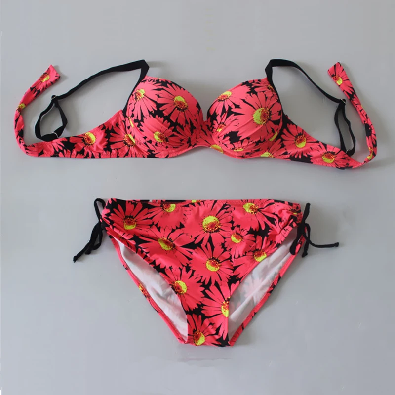 

New Large Size 6XL Bikinis Set Russia Style Women Swimsuits Butterfly Print Push Up Plus Size Sexy Bikini Women Vintage Swimwear