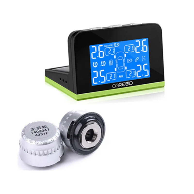 CAREUD TPMS Солнечный универсальный индикатор давления в шинах 4 внешних датчика