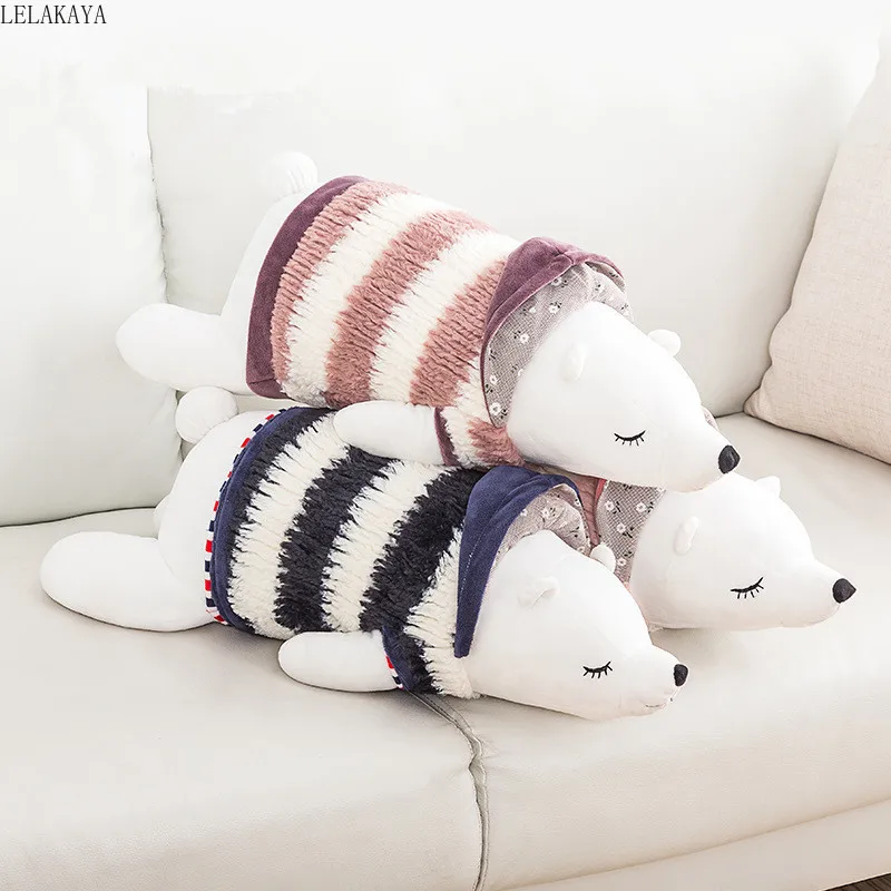 

Cartoon Plush Pillows Creative Animals Soft Stuffed Polar Bear Back Cushion Sofa Decoration Kids Fashion Sleeping Doll Brand New