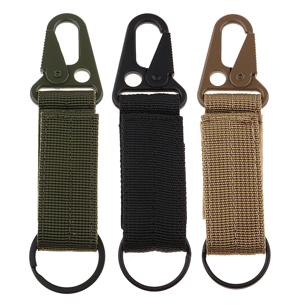 Multi-function Key Hook Webbing Molle Buckle Hanging Belt Keychain Carabiner Clip