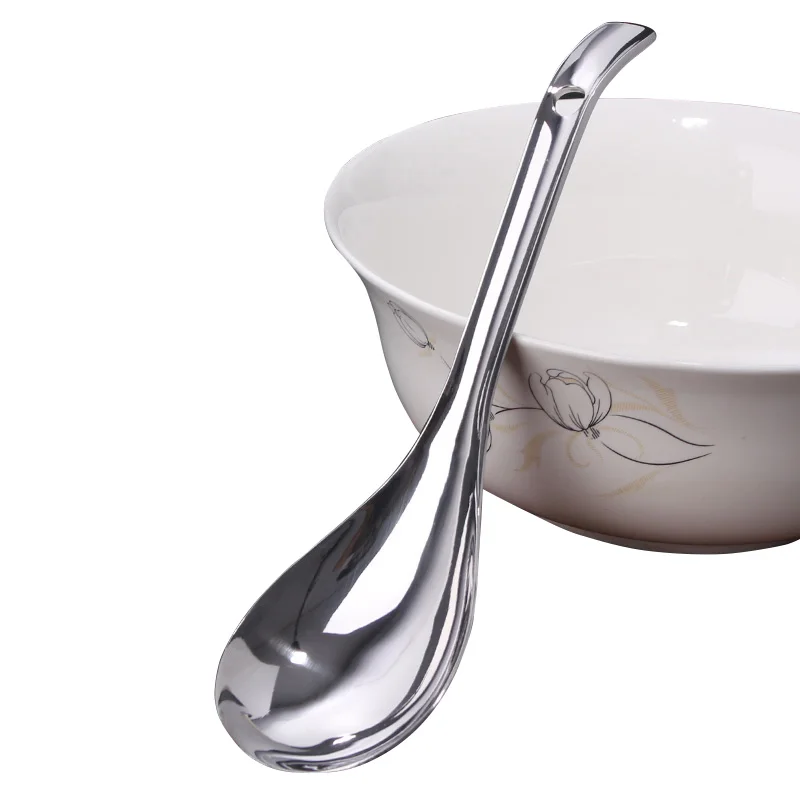 

1pcs Big Soup Spoon Stainless steel Porriage Spoon Table Rice spoon Large soup spoons Kitchenware Tool Flatware dinnerware s
