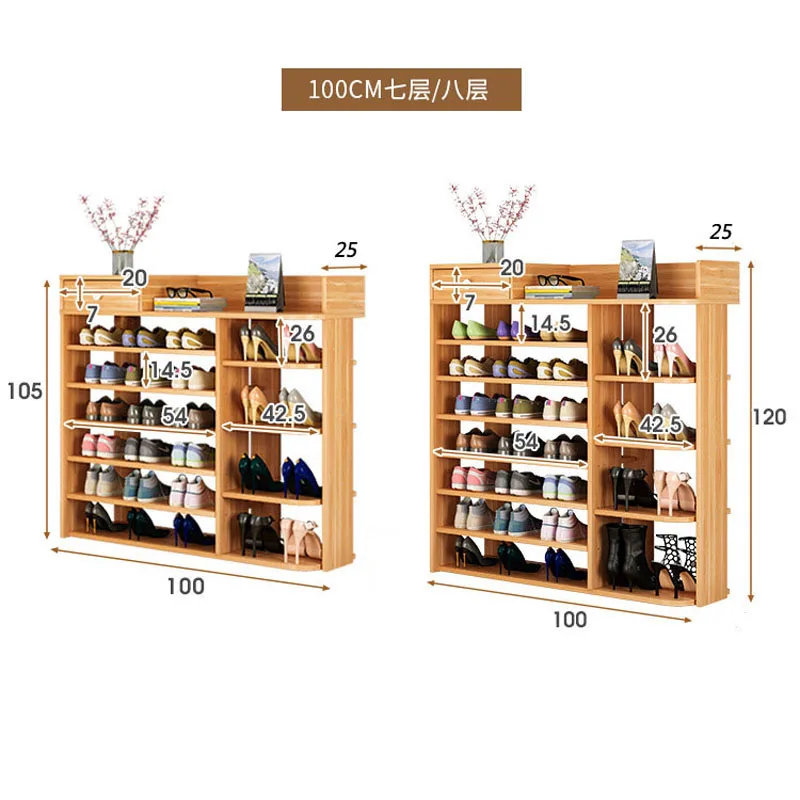 Modern Multilayer Shoe Cabinet Wooden Shoe Box Storage Box Shoe Organizer Thickened Shoe Box assembly economical dustproof home