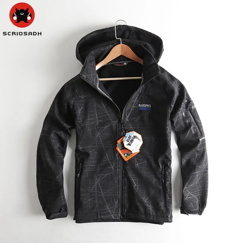 2019 Outdoor Quick dry Waterproof Windbreaker Soft-shell Jackets Male Outdoor Sports Warm Coats Mountain Climbing Hiking Jacket
