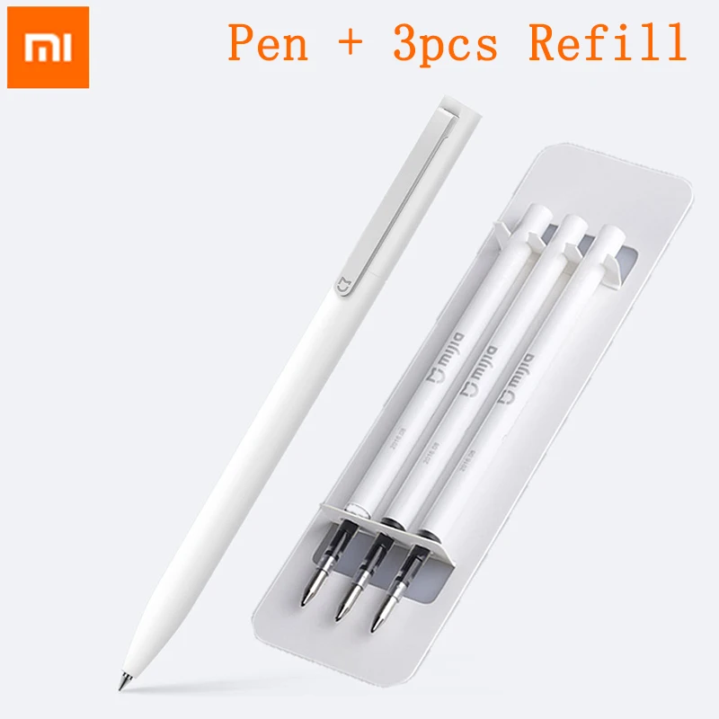 Mijia Xiaomi Sign Pen 9,5 мм ручка для подписи PREMEC гладкая швейцарская заправка MiKuni японские чернила добавить Mijia Pen Черный Заправка - Цвет: white Pen and Ink