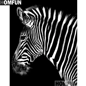 

HOMFUN Diamond Embroidery DIY Diamond Painting Cross Stitch Kit "Animal zebra" 5D Needlework Diamond Home Decoration A14029